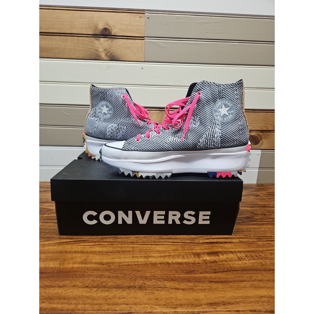 Converse Run Star Hike Hi Digital Blue Chuck Taylor shoes Women 12 Men 10.5